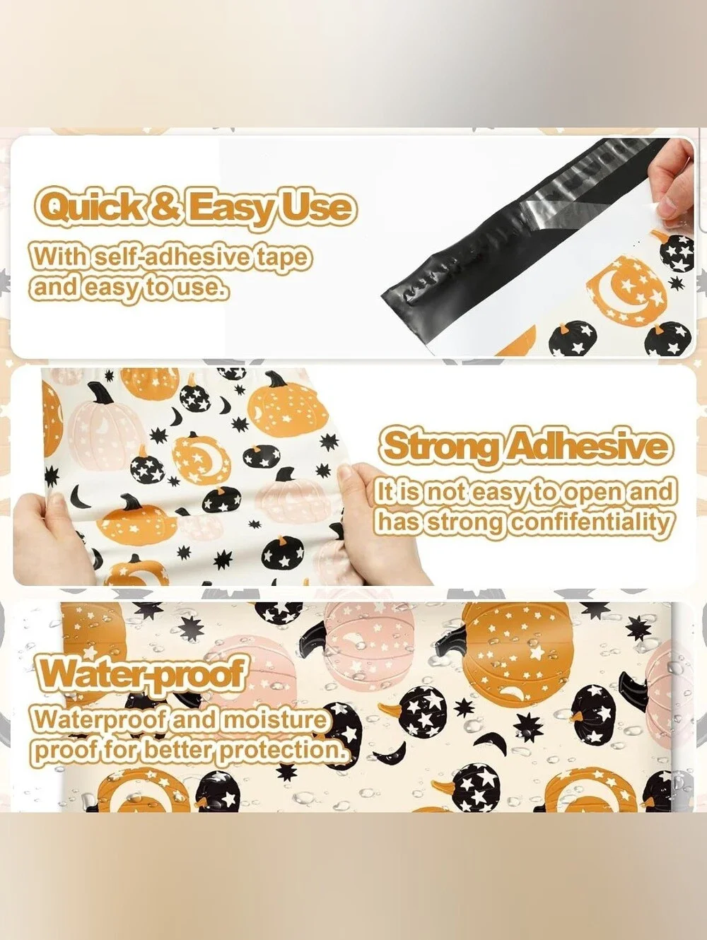 Halloween Pumpkin Mailers 14 5x19 Qty 20